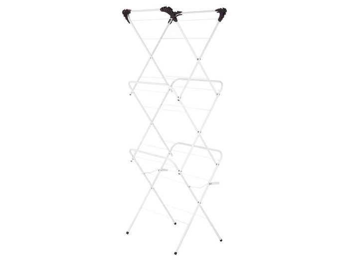 Kipit Tendedero étroit métal 3 hauteurs blanc 69,5x69,5x50 cm 12 mètres de séchage (Set de 5)