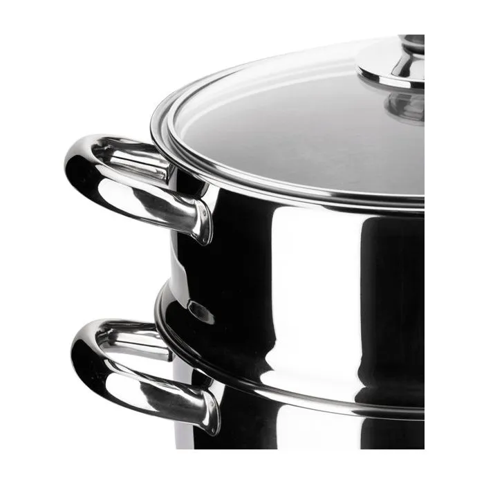 Inoxibar Ecco Cristal - Cocotte vapeur en acier inoxydable avec couvercle verre Inoxibar Ecco Cristal - Cocotte vapeur en acier inoxydable avec couvercle verre
