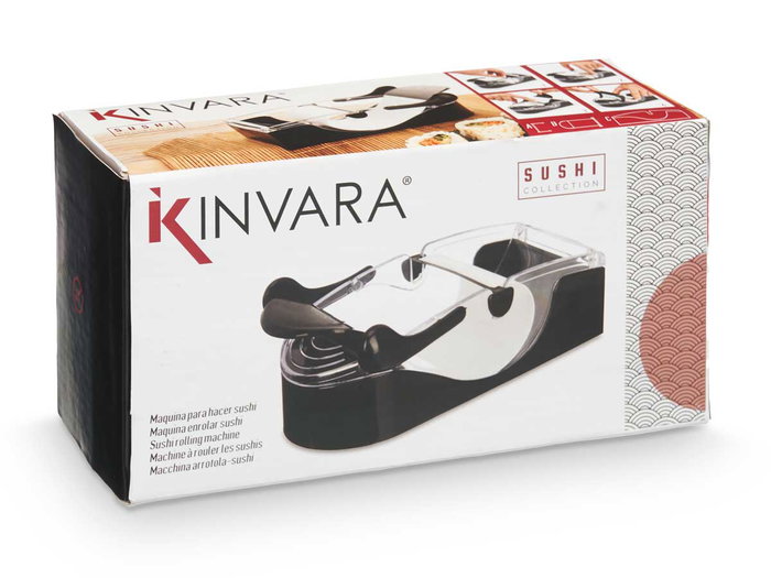 Kinvara Machine à rouler les sushis 19x6x10 cm plastique noir (Set de 12)