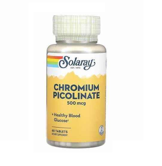 Solaray Picolinate de Chrome 200 mcg, 50 comprimés