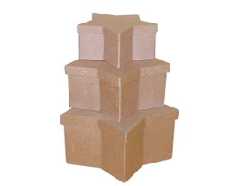 Innspiro Set de 3 boîtes en papier mâché étoiles