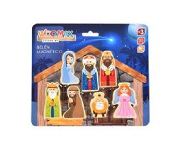 Color Baby Figuras belen madera magneticas - Jeu de crèche en bois magnétique - 7 figurines - Dès 3 ans