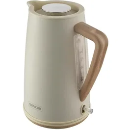 Sencor SWK 2717YG - Bouilloire électrique 1,7 L en acier inoxydable 304, base 360°, 2250 W, jauge d'eau, arrêt automatique, LED