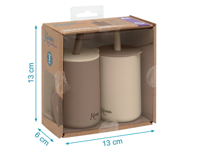 KioKids - Gobelets d'Apprentissage en Silicone Souple avec Paille, 180 ml, 100% Sans BPA, Coloris Beige, Convient Micro-Ondes/Lave-Vaisselle/Congélateur, Pour Bébés dès 6 Mois