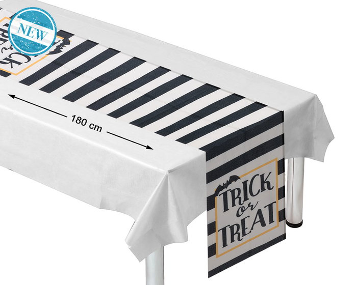 Chemin de Table a Rayures Orange et Noir 180 x 35 cm pour Fete d'Halloween - Decoration Thematique Chemin de Table a Rayures Orange et Noir 180 x 35 cm pour Fete d'Halloween - Decoration Thematique