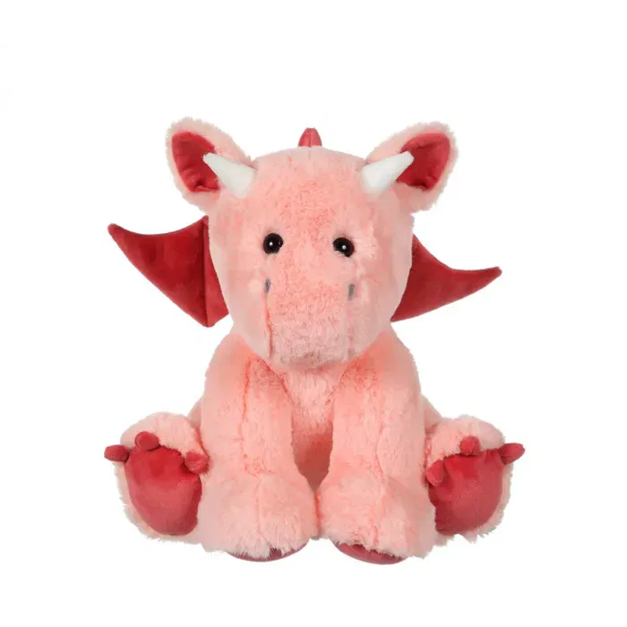 Gipsy Toys Dragon Trendy, Peluche Dragon rose poudré 30 cm, Couleurs pastels, Décoration chambre d'enfant, Super compagnon de câlins