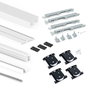 Emuca Kit de ferrures Placard 74 pour 2 portes coulissantes, Profilé Wave, Blanc