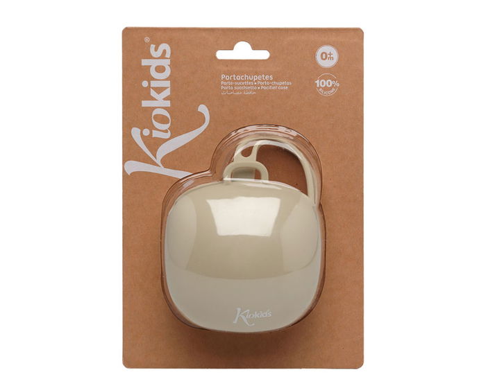 KioKids Porte-sucette en silicone, support de transport et de rangement hygiénique pour tétine, capacité 1 pièce, avec lanière, beige, à partir de 0 mois KioKids Porte-sucette en silicone, support de transport et de rangement hygiénique pour tétine, capacité 1 pièce, avec lanière, beige, à partir de 0 mois