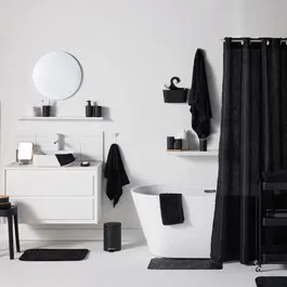 Today UTILITY Poubelle métal 3 L avec pédale, couvercle et bac intérieur - Ø 17 x H 25 cm - Noir