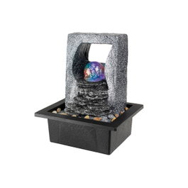 Lumineo Fontaine en résine avec LED RGB et boule de cristal