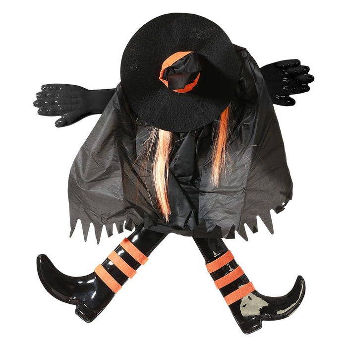 MagiWorks Figure suspendue de sorcière étoilée pour porte Halloween - Décoration de porte avec bras et jambes mobiles pour maison ou fête