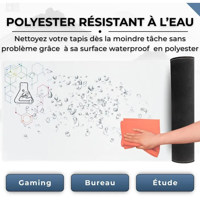The G-Lab PAD SELENIUM - Tapis de souris XXL antidérapant gaming et bureau - 90 x 40 cm - Blanc