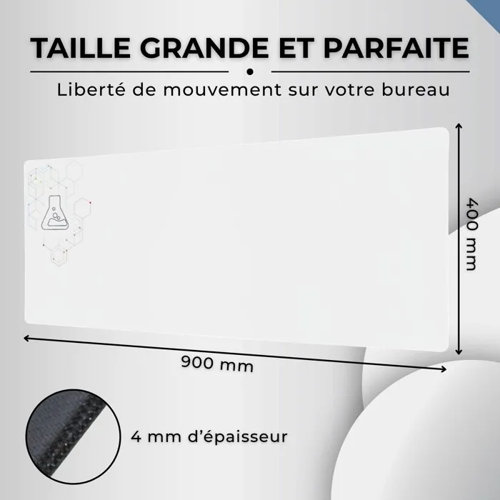 The G-Lab PAD SELENIUM - Tapis de souris XXL antidérapant gaming et bureau - 90 x 40 cm - Blanc