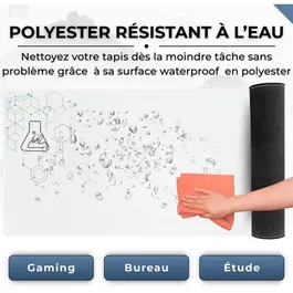 The G-Lab PAD SELENIUM - Tapis de souris XXL antidérapant gaming et bureau - 90 x 40 cm - Blanc