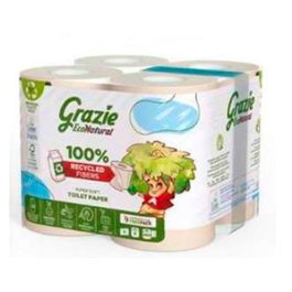 GRAZIE NATURAL Papier Hygiénique Bio Double Épaisseur 8 Rouleaux