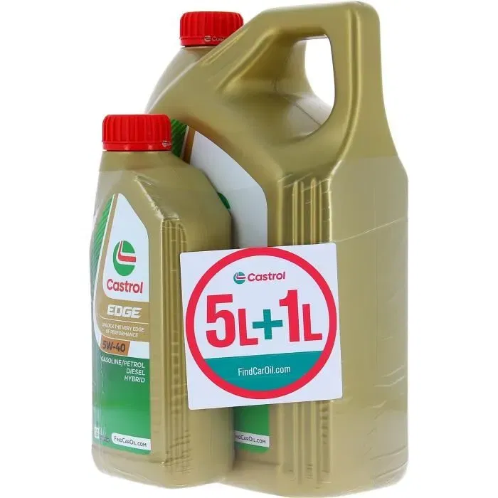 Castrol Huile Moteur EDGE 5W-40 - Bidon de 5L + 1L Gratuit - Réf. 057326