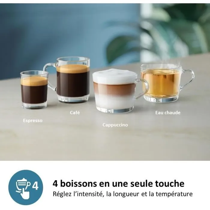 Philips EP2336/40 - Machine à café automatique expresso avec broyeur céramique, LatteGo, 12 niveaux de mouture, 4 recettes, système Aquaclean, Noir chromé