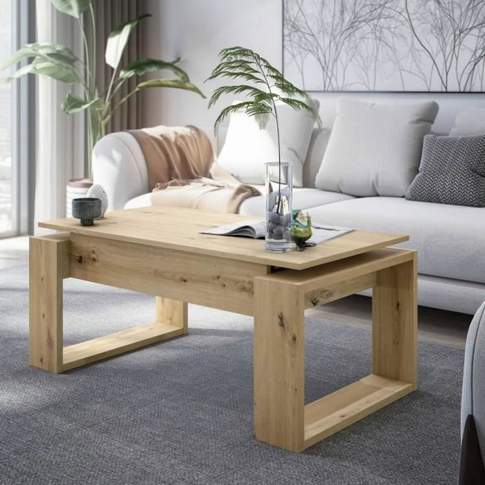 Table basse relevable BALTIK rectangulaire en chêne
