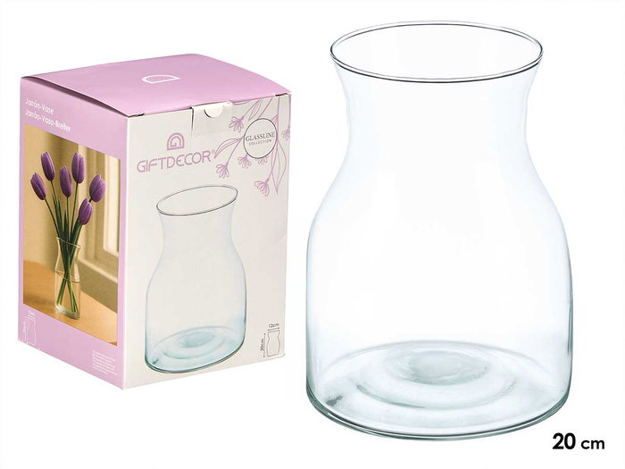 GIFTDECOR Vase en cristal large transparent 20cm GIFTDECOR Vase en cristal large transparent 20cm