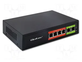 QOLTEC Switch Ethernet IEC C13, RJ45 socle x6, noir