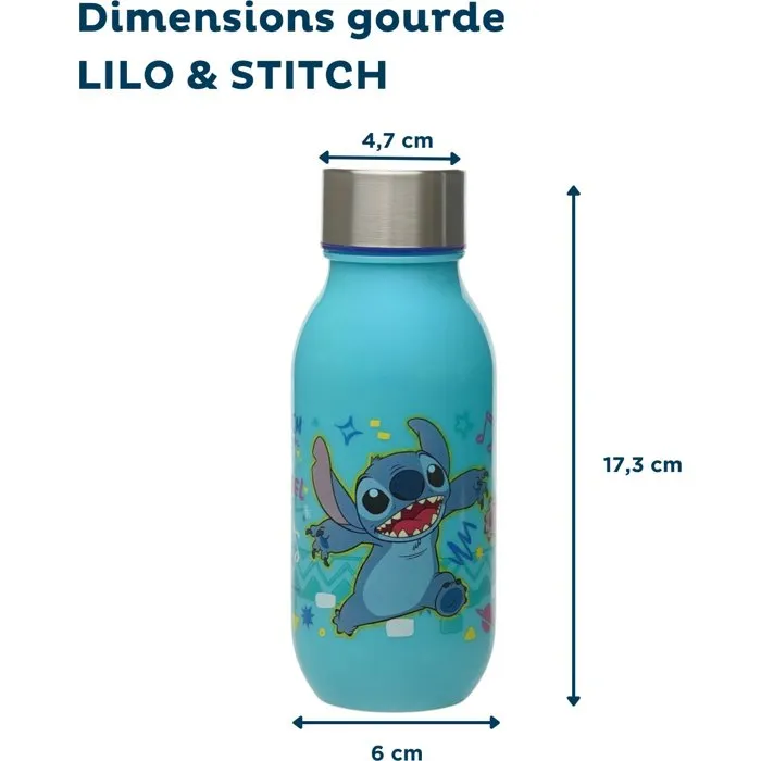 Thermobaby Gourde Lilo & Stitch 430 ml Bleu - Gourde Enfant Disney avec Bouchon Hermétique