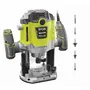Ryobi RRT1600-K Défonceuse 1600W, coffret avec 5 fraises, vitesse 10000-26000 tr/min, pinces 6/8 mm