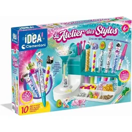Clementoni - Atelier des Stylos - Coffret Créatif pour Créer et Personnaliser 10 Stylos - Nombreux Accessoires et Décorations Inclus - Fabriqué en Italie