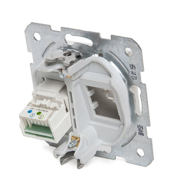 Panasonic Karre Prise Téléphonique 1 x RJ11 - Cadre Métal Griffes - Blanc
