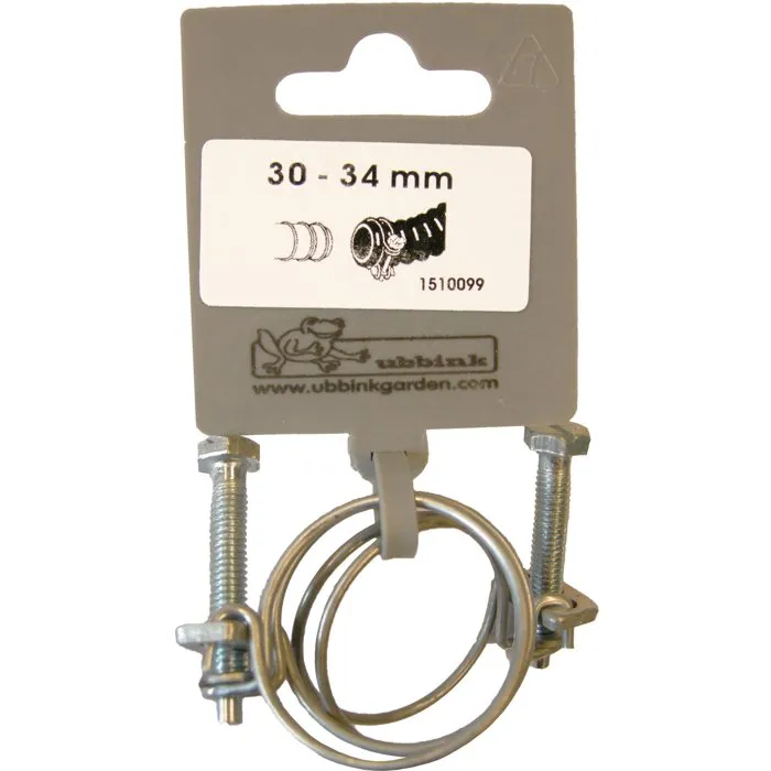 Ubbink - Lot de 2 colliers de serrage galvanisés, diamètre 30-34 mm, pour tuyau spiralé