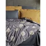 Parure de lit King - 1 housse de couette 220 x 240 cm + 2 taies d'oreiller 60 x 60 cm - Coton renforcé 100% - Gris - 145 fils