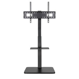 Tooq Support Sol VESA jusqu'à 75 Pouces 600x400 40 kg Noir avec Plateau Bois