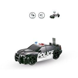 Tachan - Véhicule de Police avec Lumières et Sons, Jouet à Friction, Échelle 1:20, Voiture de Héros de la Ville, pour Enfants de 3 Ans et Plus