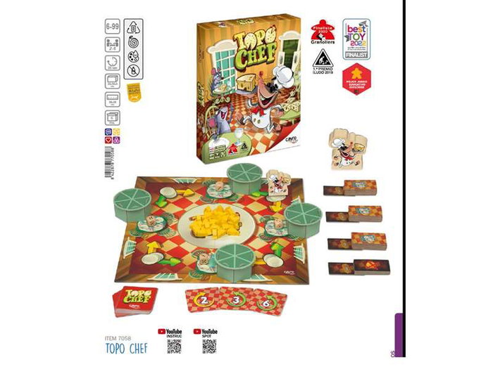 Cayro Topo Chef - Jeu de société - Recommandé 6 ans - Versions multilingues (espagnol, anglais, français, italien, portugais, allemand, polonais)