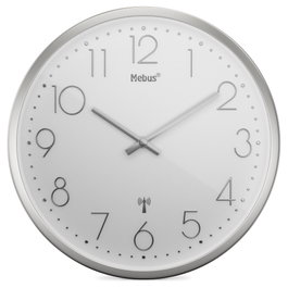 Mebus 19776 Horloge murale Argent/Blanc