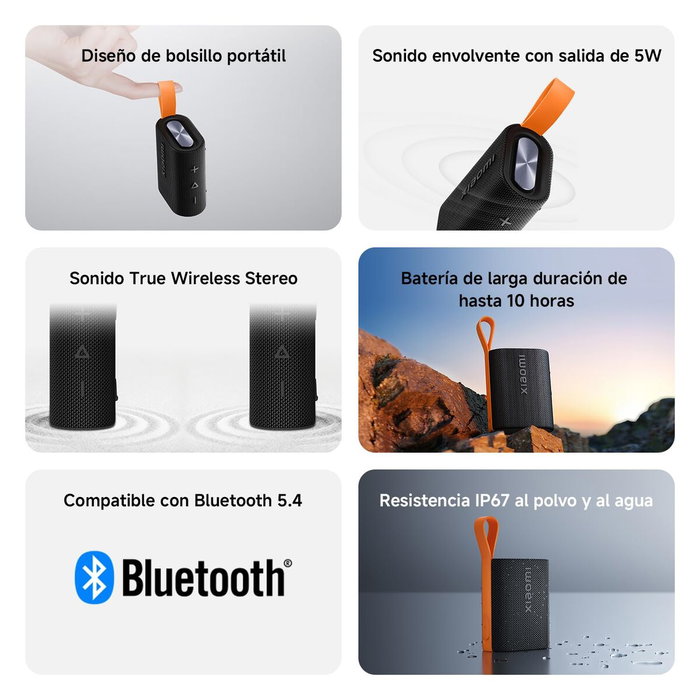 Haut-parleurs bluetooth portables Xiaomi QBH4269GL Noir 5 W Haut-parleurs bluetooth portables Xiaomi QBH4269GL Noir 5 W