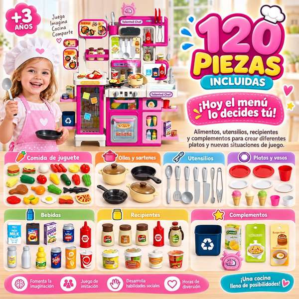 Jugatoys - jugahome Cocina Pequeños Chefs 89x72x22cm