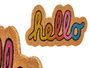 Giftdecor Felpudo Forme Hello 55x39 cm, tapis de sol en fibre de coco et PVC, multicolore (Set de 10)
