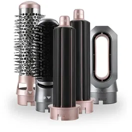 JOCCA Styler à air 2412 - Sèche-cheveux, boucleur, lisseur et volumateur - 3 températures, 5 têtes interchangeables, 800/1000 W, câble pivotant 360°