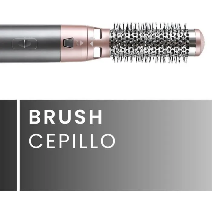 JOCCA Styler à air 2412 - Sèche-cheveux, boucleur, lisseur et volumateur - 3 températures, 5 têtes interchangeables, 800/1000 W, câble pivotant 360°