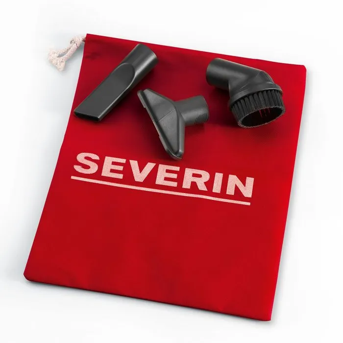 Severin S'Power - Aspirateur traîneau silencieux 750W avec sac, filtration HEPA 13, niveau sonore 72dB, capacité 3L, gris platine - Accessoires inclus