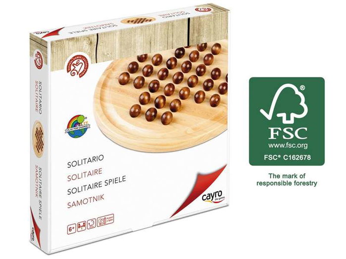Cayro - Jeu de solitaire en bois multilingue pour adultes et enfants - Âge recommandé 6 à 99 ans