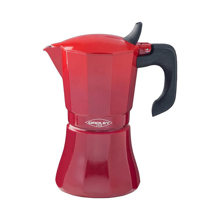 Oroley Petra Cafetière Italienne Rouge Aluminium 9 Tasses