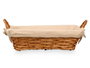 Kipit Cesta rectangulaire avec anses 38,5 x 24 x 13 cm en tissu et osier naturel (Set de 24)
