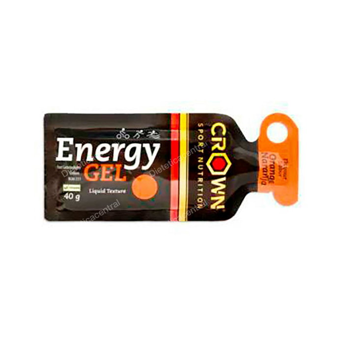 Crown Sport Nutrition Energy Gel Naranja - Gel énergétique à l'orange avec BCAA, électrolytes - 40 g - Compatible végan Crown Sport Nutrition Energy Gel Naranja - Gel énergétique à l'orange avec BCAA, électrolytes - 40 g - Compatible végan