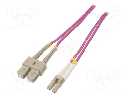 QOLTEC Patch cord en fibre optique OM4 LC/UPC-SC/UPC 2m rose