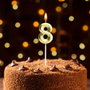 Party Time Bougie Anniversaire Chiffre 8 Or