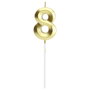 Party Time Bougie Anniversaire Chiffre 8 Or
