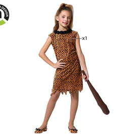 Déguisement Cavernicole Fille 10-12 Ans - Costume Préhistorique Carnaval Enfant