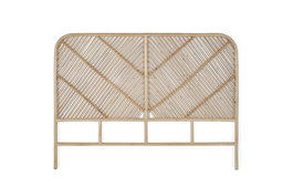 GINER Y COLOMER - Tête de lit en rotin artisanal 165 x 120 cm - Largeur 3.5 cm, couleur naturelle, montage non requis