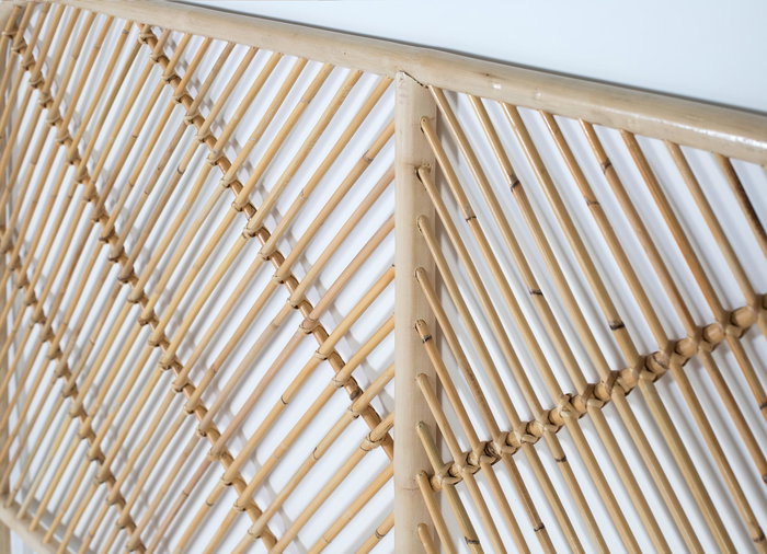 GINER Y COLOMER - Tête de lit en rotin artisanal 165 x 120 cm - Largeur 3.5 cm, couleur naturelle, montage non requis GINER Y COLOMER - Tête de lit en rotin artisanal 165 x 120 cm - Largeur 3.5 cm, couleur naturelle, montage non requis